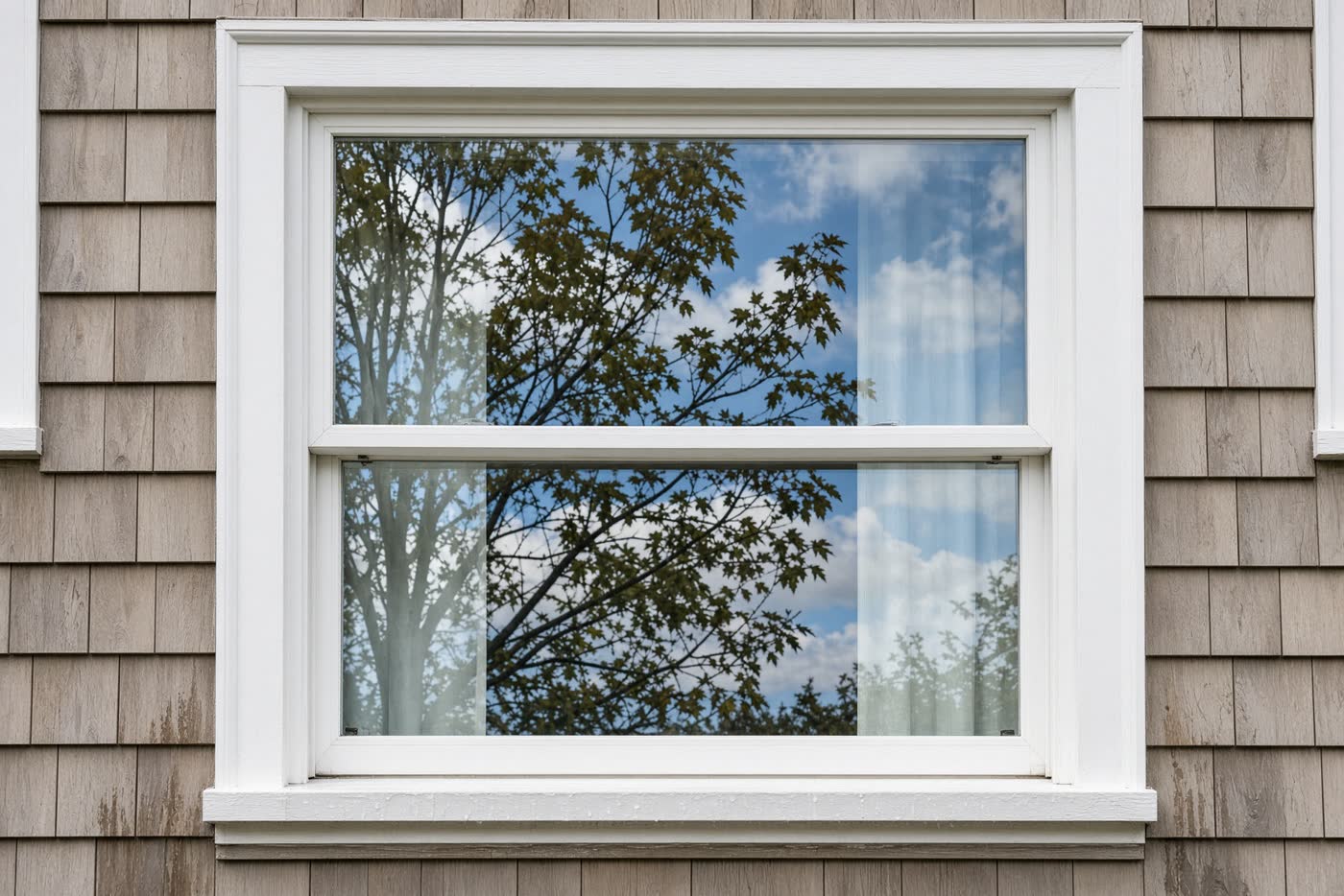 Sparkling double-hung window on a New Jersey home